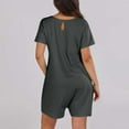 thumbnail image 4 of Short Sleeve Rompers for Women Loose Stretch Shorts Bodysuit Summer Casual Dressy T-Shirt Overalls, 4 of 6