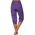 thumbnail image 5 of gbyLJF Workout Capri Pants for Women Summer 2024 Fashion Printed Cropped Jogger Pant Mid Rise Slim Fit Gym Pants A01_Purple XXL, 5 of 6