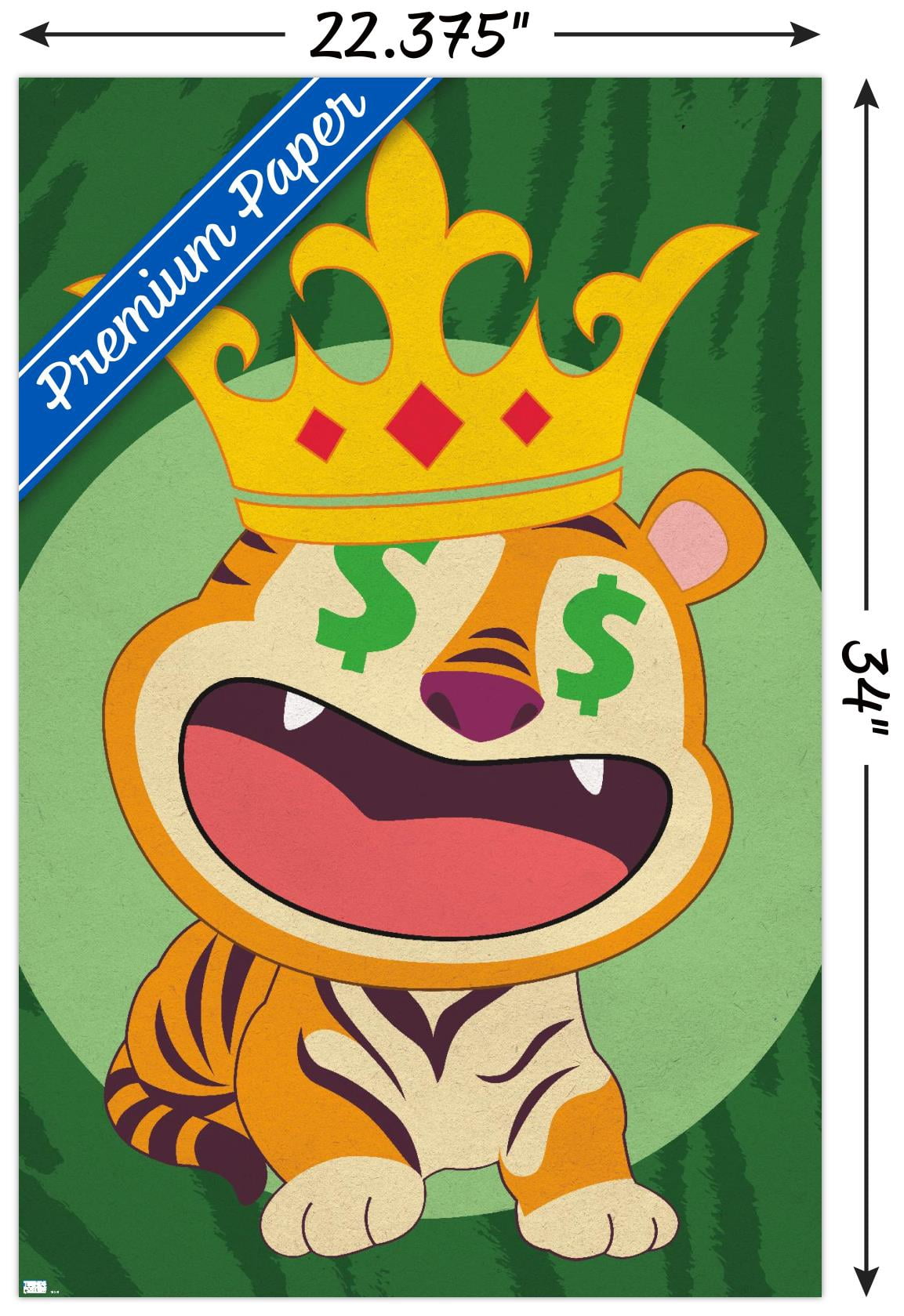 Tiger with Crown Wall Poster, 22.375" x 34"