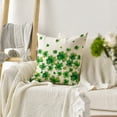 thumbnail image 5 of Sm:)e Saint Patricks Day Pillow Covers Set of 2, 18x18Inch Shamrocks Lucky Outdoor Cushion Case for Sofa Couch, 5 of 6