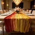 thumbnail image 7 of Party Runner,Gradient Crinkle Sheer Gauze Long Table Cover With Multi Tone Color Options,Reception Cake Mat Used For Bohemian Wedding Classroom Event Decor, 7 of 7