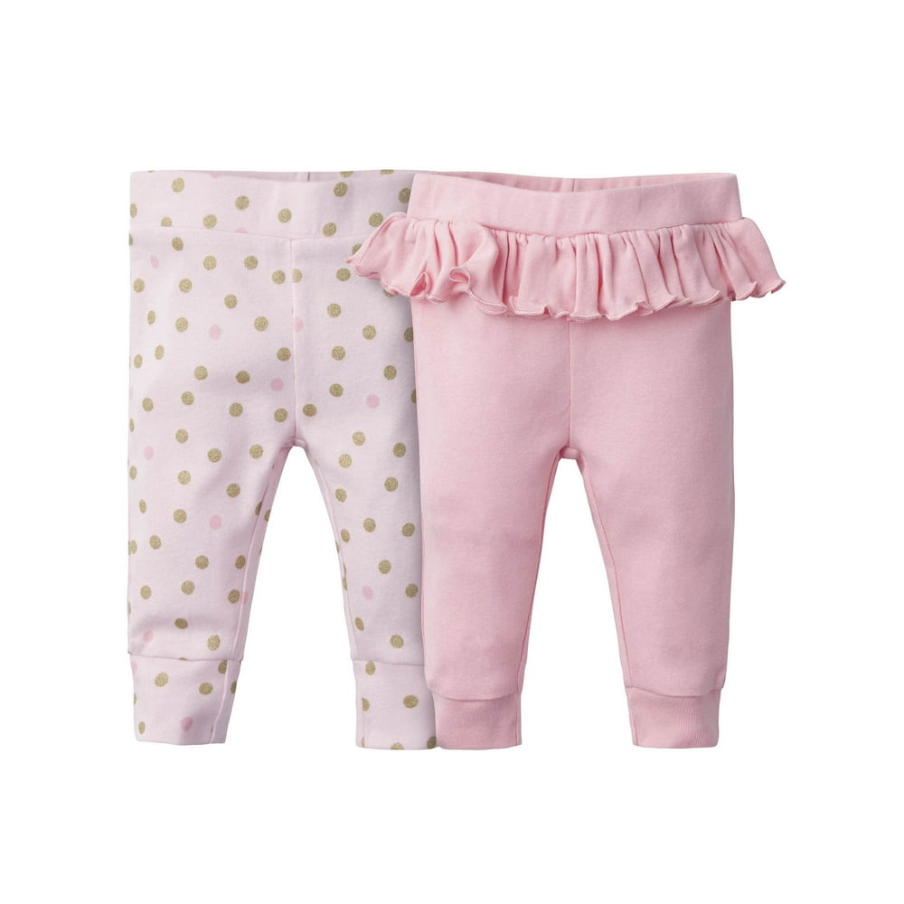 Gerber Gerber Baby Girl Slim Pants, 2Pack