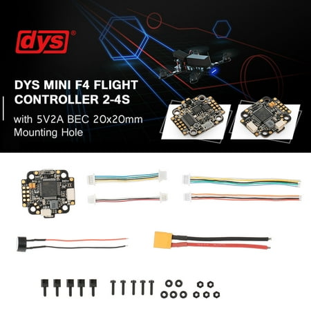 DYS Mini F4 Flight Controller 2-4s with 5V2A BEC with OSD Current Meter 20x20mm Mounting Hole for FPV Racing (Best F4 Flight Controller)