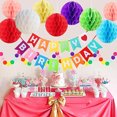 thumbnail image 4 of Dsseng 21Pcs Honeycomb Flower Balls Party Honeycomb Balls Decoration Paper Flower Balls Tissue Paper Flower Ball Ball for Birthday Wedding Home Decor (Multi-Color), 4 of 6