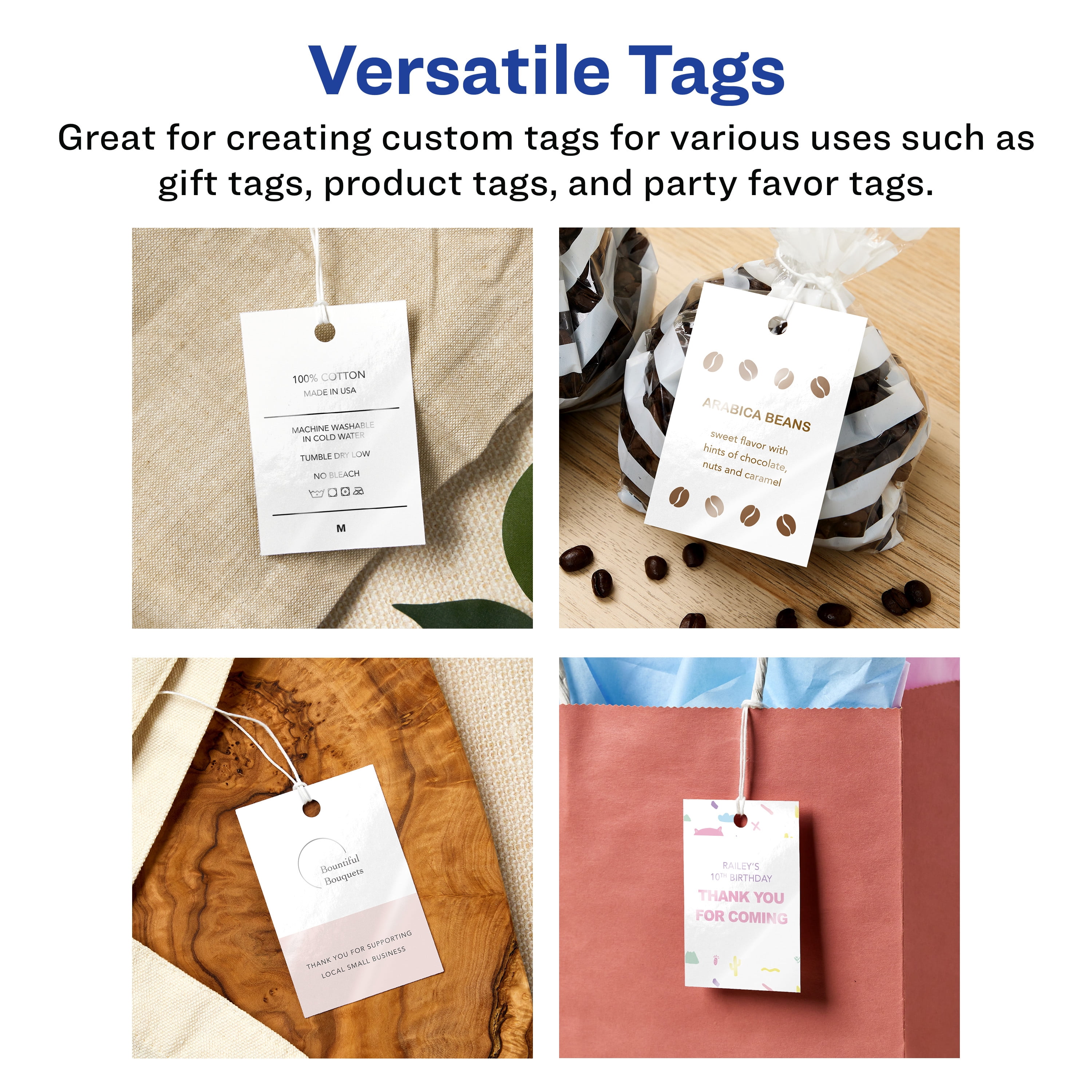 Avery Printable Tags, 2" x 3", Glossy White, 200ct