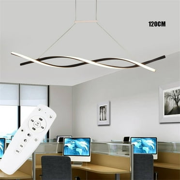 Wuzstar 47" Modern LED Pendant Lighting Stepless Dimming Wave Shape Ceiling Light for Dining Room Kitchen Island,46W