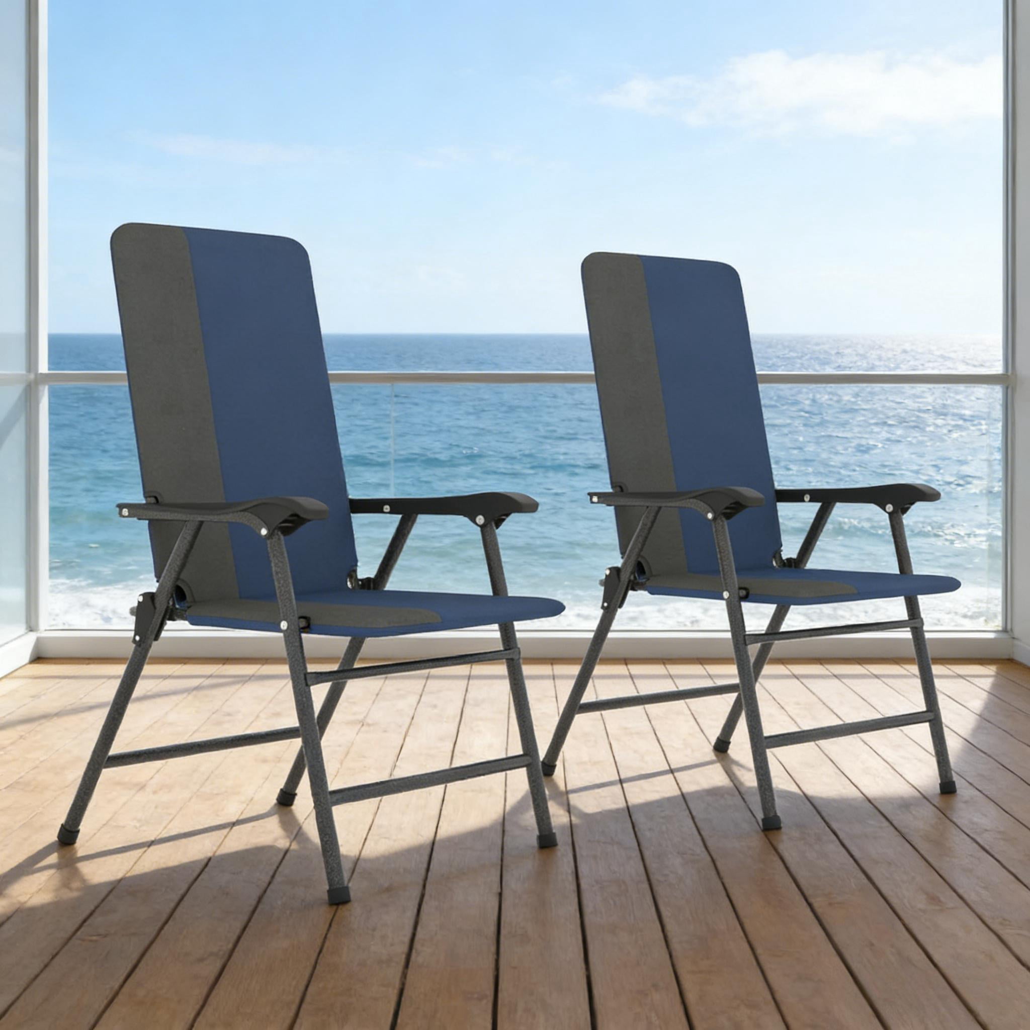 Outdoor Chairs Set,High Back Lawn Chairs,Folding Camping Chairs,Patio Chairs Set of 2