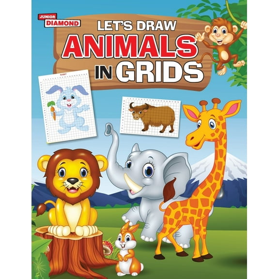 Let's Draw Animals in Grids (Paperback)