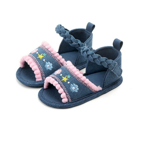 Infant Newborn Baby Girls Summer Crib Shoes Walking Flat Shoes Prewalker Pink (Best Summer Walking Shoes)