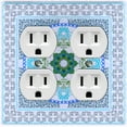 thumbnail image 1 of Metal Light Switch Plate Cover Elegant Blue Floral Mandala Rug Tile Pattern TIL072, 1 of 13