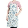 thumbnail image 5 of Blue Marine Floral and Animal Pattern Apron-Garden Aprons for Women with Pockets-Cotton Linen Waterproof Kitchen Cooking Gardening Aprons Adjustable for Kitchen,Cooking,BBQ and Salon 33x27 Inch, 5 of 7