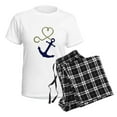 thumbnail image 4 of CafePress - Blue Anchor With Heart Rope Pajamas - Women's Short Sleeve Print T-Shirt and Pants Light Cotton Pajama Set, 4 of 7