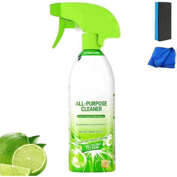 All Purpose Cleaner, 500ml Multipurpose Cleaner for House Cleaning Supplies, Plant-Based Deep Clean Spray for Kitchen, Bathroom, Quick-Easy Stain Removal (1PC)(Q)