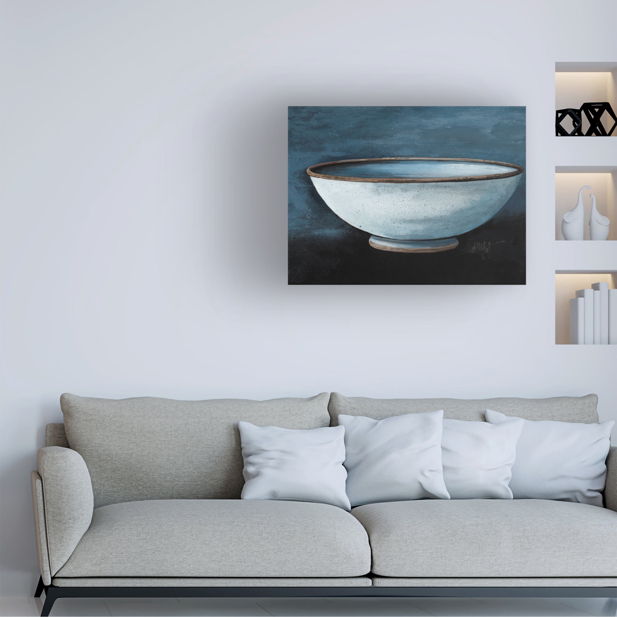 Debbi Wetzel 'White Bowl' Canvas Art