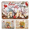 thumbnail image 1 of Placa Metal Vintage Flores Pintura Hierro Rectangular Del 30x20cm 3 Uds., 1 of 9