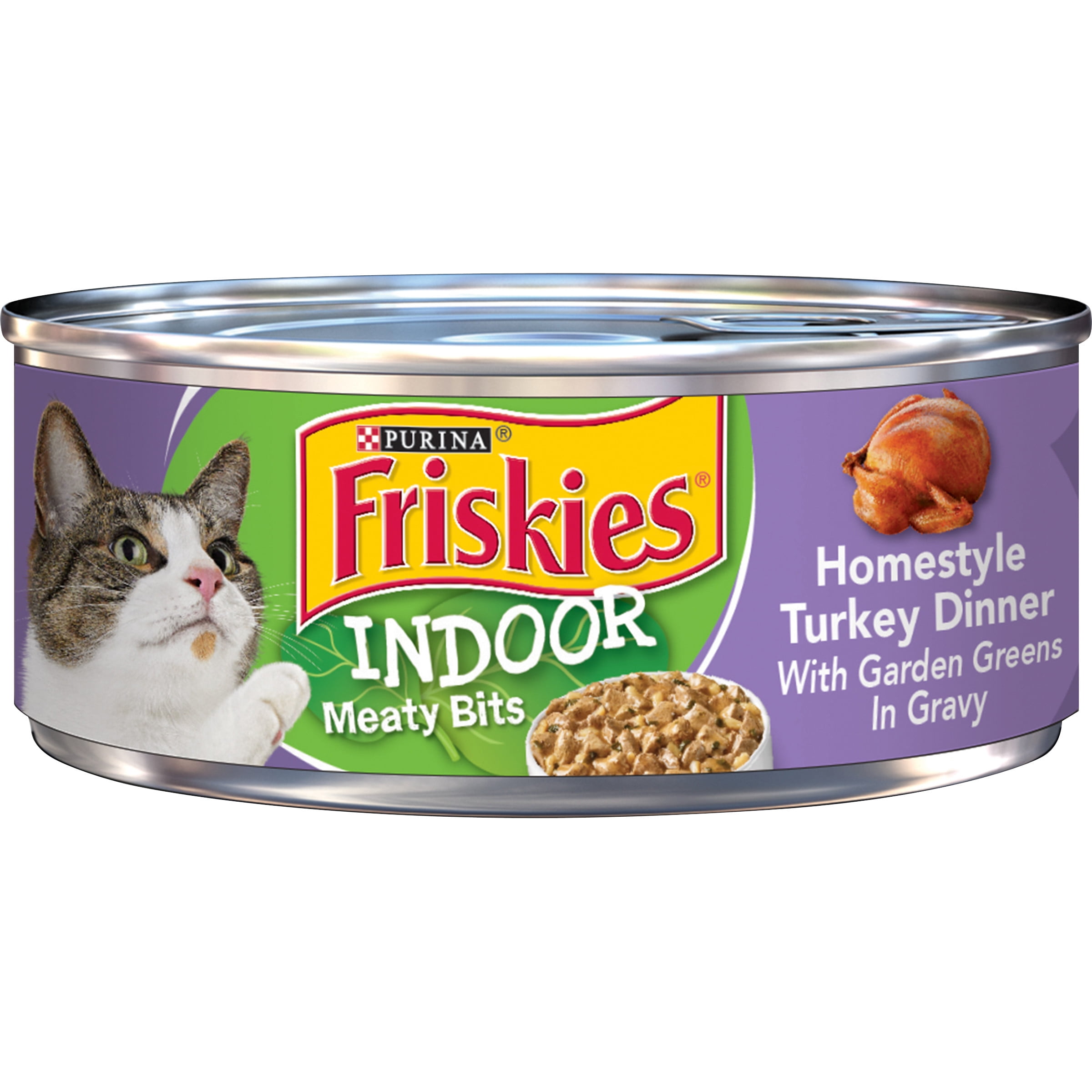 Friskies Indoor Turkey Gravy Wet Cat Food, 5.5 oz Can