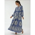 thumbnail image 5 of Printed Long Sleeve Viscose Maxi Dress, 5 of 6