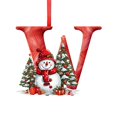 thumbnail image 2 of A‑Z Snowman 26 Letter Christmas Tree Ornaments, 2D Flat Acrylic Hanging Initial Ornament Pendants, Red Snowman Alphabet Decor for Xmas Party Holiday Decoration, 2 of 6