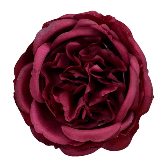 Real Touch Artificial Flowers - Wedding Bouquet Austin Roses Silk Flowers for Home Decor, Centerpieces, Valentine‘s Day Mother's Day Gift, Bride Props Fake Flowers Head, 1Pc(Wine,3.9x3.9")
