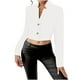 thumbnail image 3 of Tops formales,Blusa de mujer, jersey de manga larga con cuello vuelto, abrigo de poliéster con botones, cuello en V, estilo informal, para uso diario en casa, sopatenor, 3 of 8