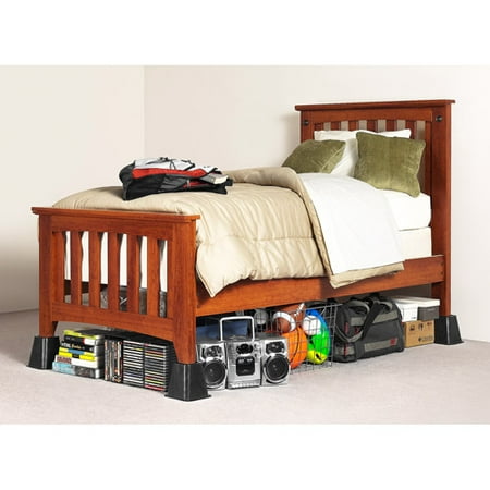 whitmor bed risers, black, set of 4 - walmart whitmor bed risers, black, set of 4 - walmart