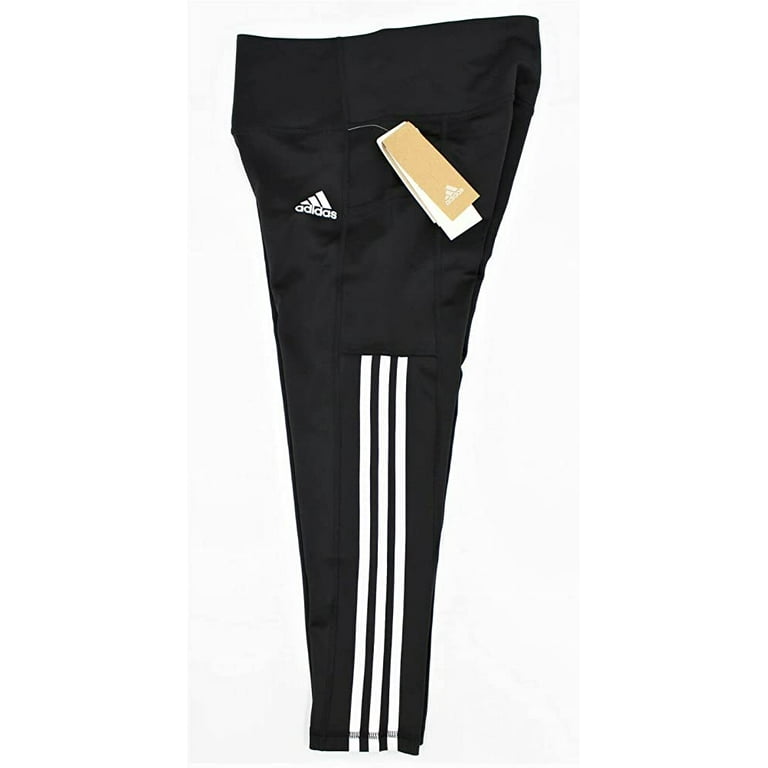 adidas Women's PES 3/4 Tight Athletic Pants (Black White 3 Stripes