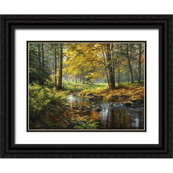 Yushkevich, Viktor 14x12 Black Ornate Wood Framed with Double Matting Museum Art Print Titled - Autumn Melody