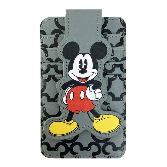 Womens Mickey Mouse Card Holder Wallet Button Snap Closure