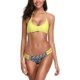 thumbnail image 1 of Estampado Floral de Las Mujeres Recorte Trajes de baño de Tirantes Halter Halter Bikini Amarillo XL Amarillo XL Xishao ropa, 1 of 2