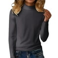 thumbnail image 5 of ZJXFGS Basic Long Sleeve Shirts For Women Womens Long Sleeve T Shirts Womens Tops Dressy Tops For Women Slim Fit Shirts For Women Fashion Tops For Women Trendy Winter Long Sleeve Shirts For Women 2XL, 5 of 9