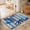 Blue, Gold, Navy, variant on 2x3 Ft Entryway Area Rug, Blue Tropical Leaves Kitchen Rug Runner Washable Floor Mat, Summer Botanical Ferns Stripes Non Slip Indoor Door Mat Throw Carpet for Bathroom Living Room Bedroom