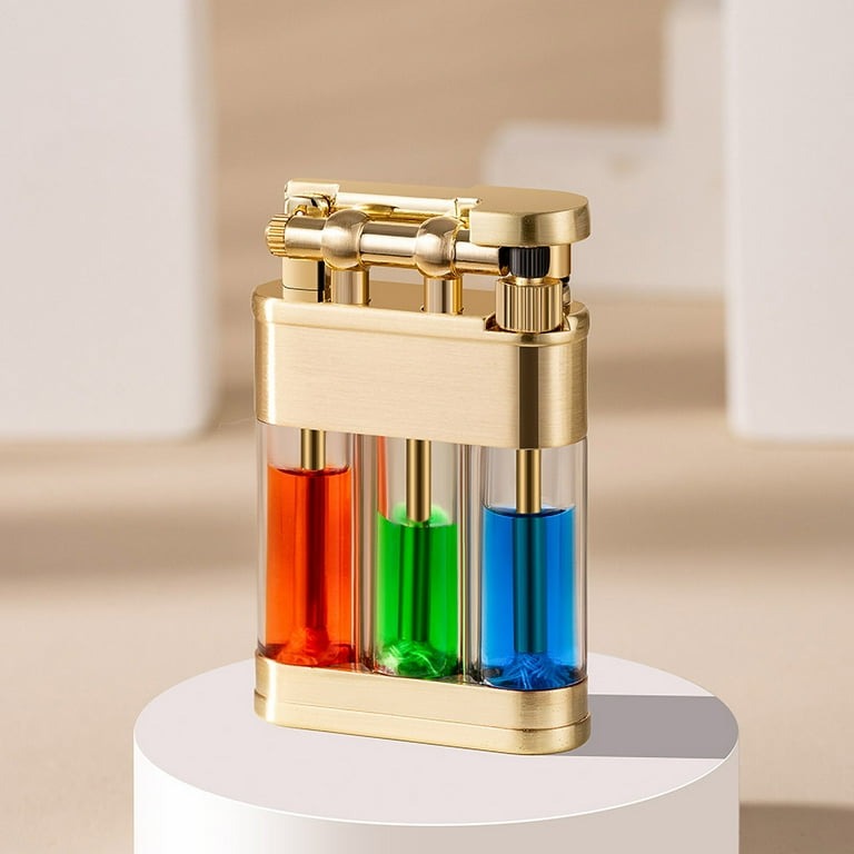 retro cigarette lighter QuLuJing Cigarette Lighter, Retro Clear Kerosene Lighter Refillable Metal  Lighter Soft Flame/Antique/Classic Lighter Unique Collectible Birthday Gift  for Men Husband