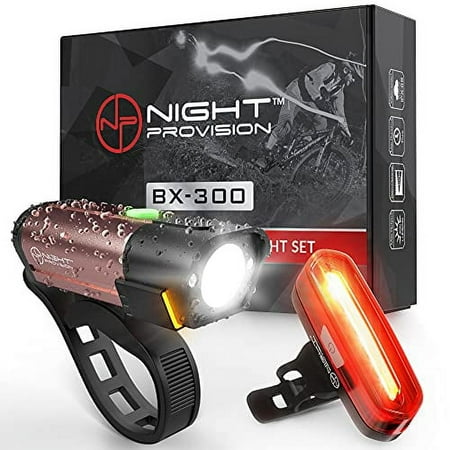 BX-300 Rechargeable USB Bike Light Set Front and Back Lights 300 Lumen LED