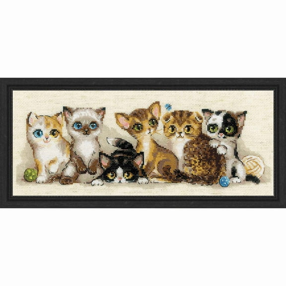 RIOLIS Counted Cross Stitch Kit 15.75"X6"-Kittens (14 Count)