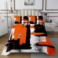 thumbnail image 1 of Erosebridal Ensemble de Couvre-Lit à Éclaboussures d'Encre Abstrait Orange Très Grand, Ensemble de Literie Géométrie Géométrique Moderne, Ensembles de Couvre-Lit Art Abstrait Moderne Taille Très Grand, Décoration de Chambre Ultra Douce, 3 Pcs, 1 of 6