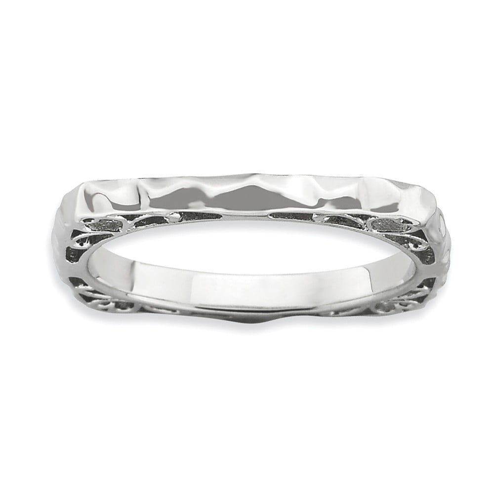 Best Quality Free Gift Box Sterling Silver Black-plated Ring by Stackable Expressions
