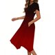 thumbnail image 2 of TaTaai Women's Casual Gradient Print Round Neck Short Sleeve Dress with Ruffle Sleeves Irregular Hem Fashion Midi Dress Soft Breathable Fabric for Spring Summer Daily Life Gift, 2 of 6