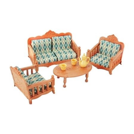 Dining Table with Chairs 1:12 Scale Wooden Accessories Dollhouse