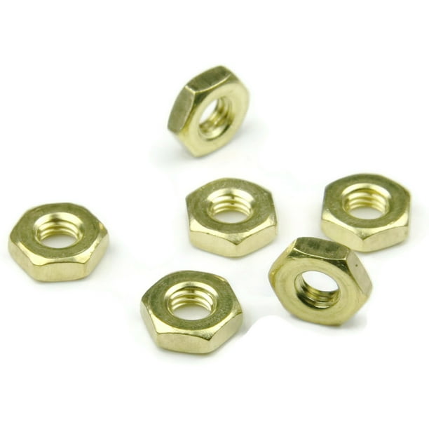 Brass Machine Screw Hex Nuts UNC 632, Qty 250