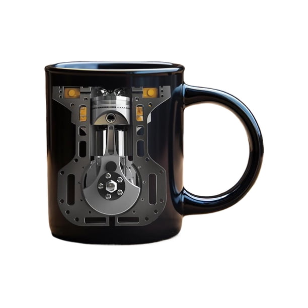 Bewildely Taza de cerámica elegante para amantes de la tecnología de aislamiento Taza de ABS sin BPA Tazas de boca ancha Teteras uno