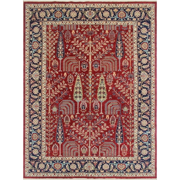 Aria Janan Red/Blue Rug, 8'8" x 11'8"