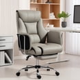thumbnail image 1 of HOMCOM Executive Office Chair, Overstuffed Reclining Desk Chair, Grey, 1 of 10