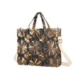 thumbnail image 7 of FORMRS Womens Corduroy Tote Bag Crossbody Shoulder Handbag with Pocket, Metallic Flower, 7 of 7