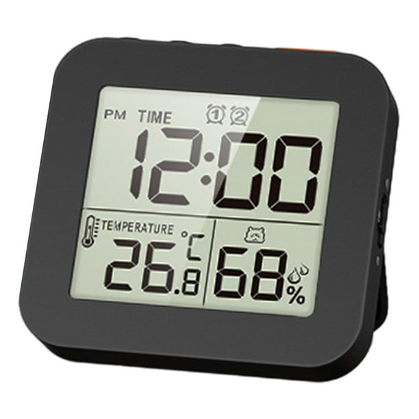 Relojes temporizadores de cocina Reloj de ducha digital con alarma Temporizador de ducha impermeable para Negro