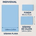 thumbnail image 3 of Juego de Sábanas Tacto Algodón Individual 3 Piezas Ultra Suaves y Frescas Color Azul pastel Kyuden Home, 3 of 5