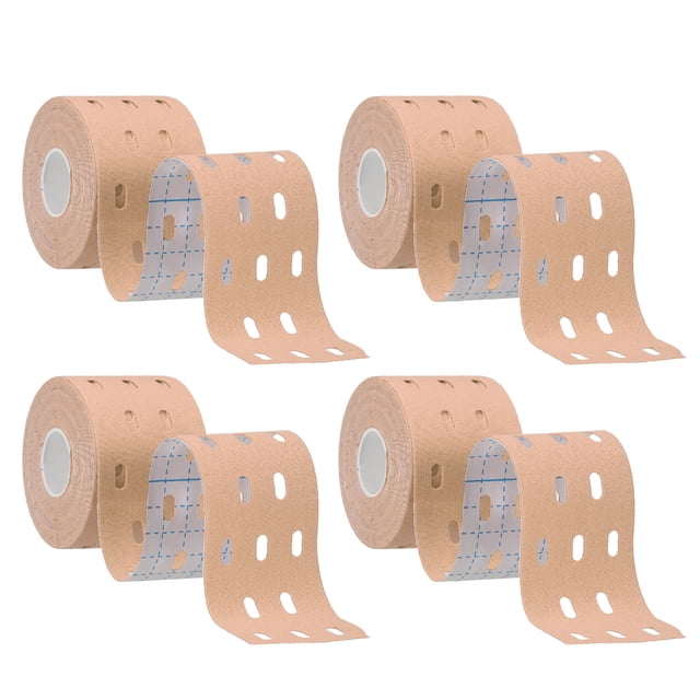 Cinta de Kinesiología Uxcell 2" x 16 pies Transpirable, Cintas de Recuperación de Kinesiología para Soporte Muscular, Color de Piel