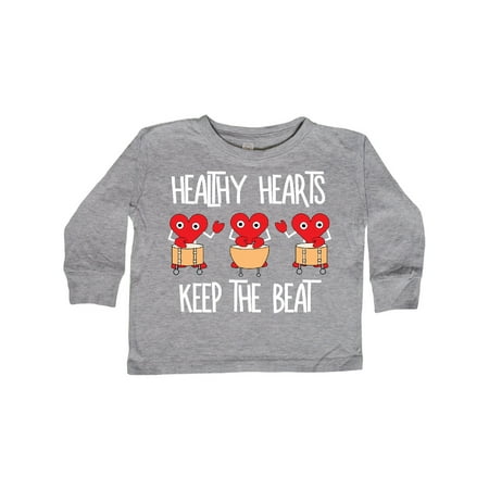 

Inktastic Healthy Hearts White Text Gift Toddler Boy or Toddler Girl Long Sleeve T-Shirt