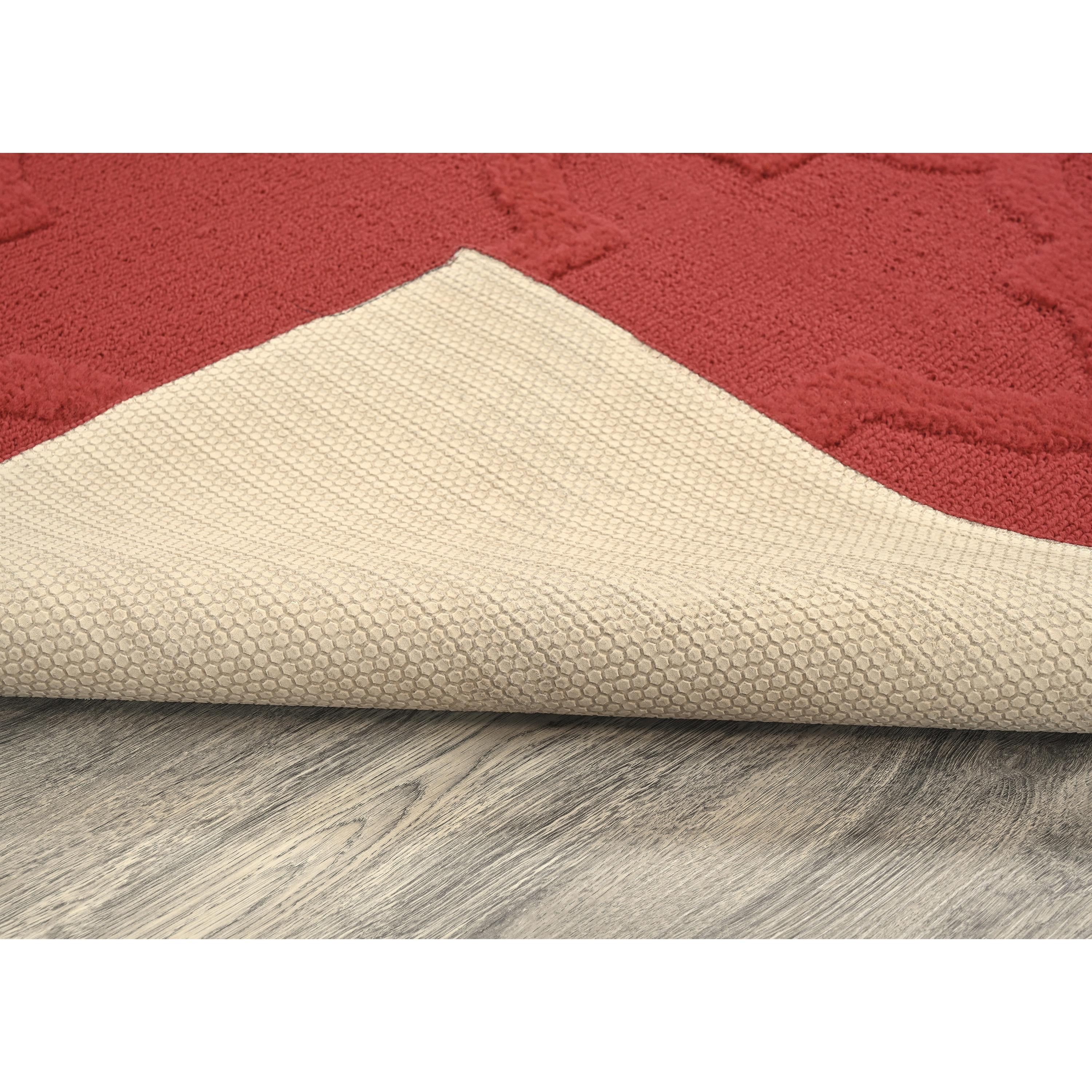 Garland Rug Quatro Polypropylene Chili Red Indoor Runner Rug, 3' x 12'