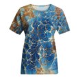 thumbnail image 4 of Wycnly Womens Tops Dressy Casual Comfy Breathable Loose Fit Vintage Graphics Ladies Pullover Tees Shirts Summer Short Sleeve Round Neck Tops Western Print Blouse Blue XXL, 4 of 5