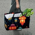 thumbnail image 7 of Ramadan Lantern Reusable Foldable Laundry Basket Large Capacity Oxford Cloth Grocery Bags Collapsible Bucket Shopping Bag, 7 of 7